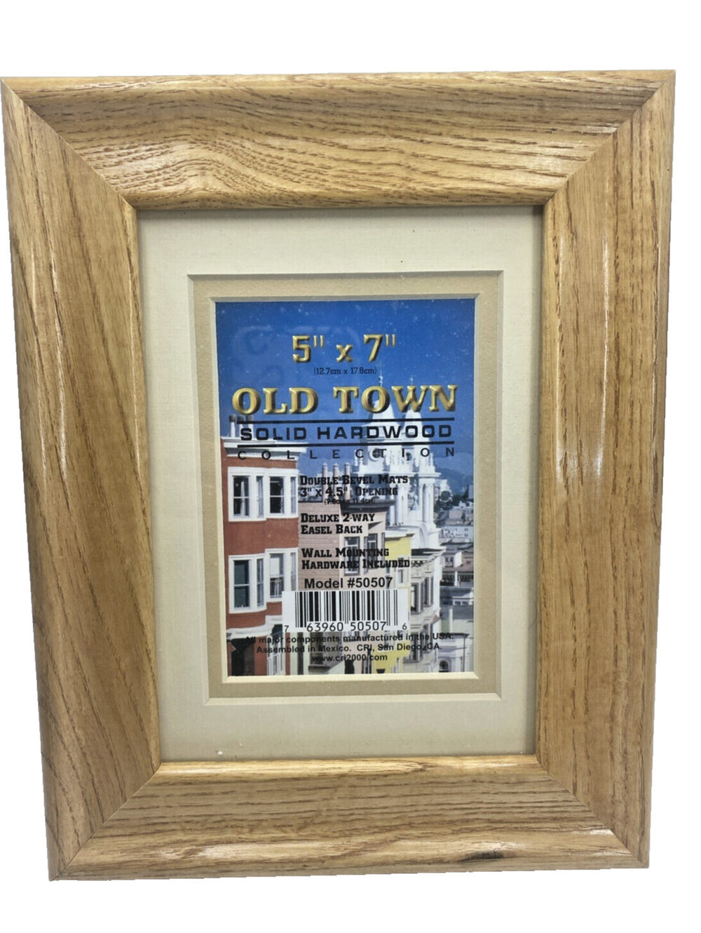 5 X 7 Picture Wall Mount Tabletop Art wood Frames Solid Oak Frame Old Town